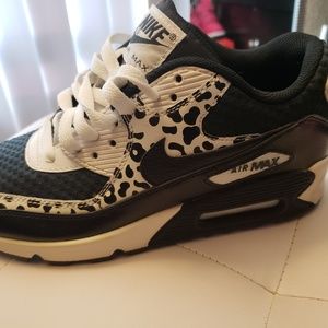 Nike Air Max 90 GS Black White Snakeskin Cheetah -